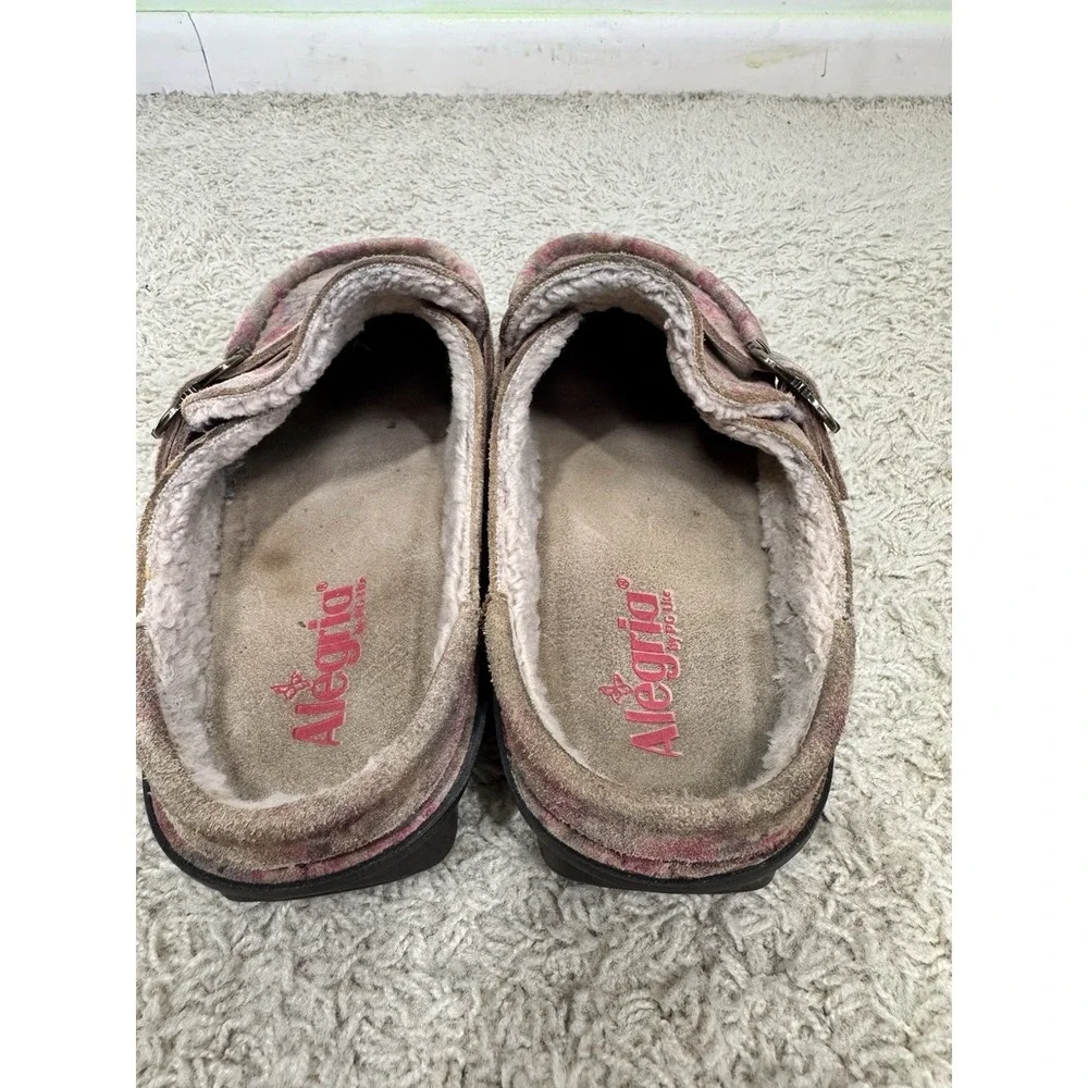 Alegria Brigid‎ Slip On Comfort Shoes In Freedom Rock Floral Euro 39 US 9 Sherpa